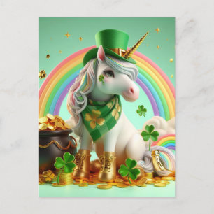 Niedlich St. Patricks Day Unicorn Postkarte