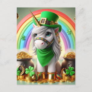 Niedlich St. Patricks Day Unicorn Postkarte
