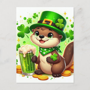 Niedlich St. Patricks Otter Green Beer Postkarte