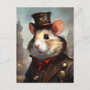 Niedlich Steampunk Hamster Postkarte