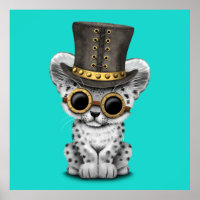 Niedlich Steampunk Snow Leopard Cub