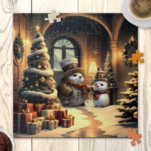 Niedlich Steampunk Snowman Weihnachtspuzzle Puzzle
