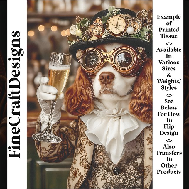 Niedlich Steampunk Spanel Dog Toasting BG4 Decoupa Seidenpapier (Von Creator hochgeladen)