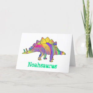 Niedlich Stegosaurus Dinosaurier Personalisiert Ge Feiertagskarte