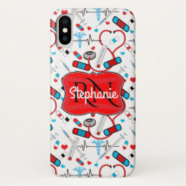 Niedlich Stethoscope Nurse | Doctor EKG Mustername Case-Mate iPhone Hülle