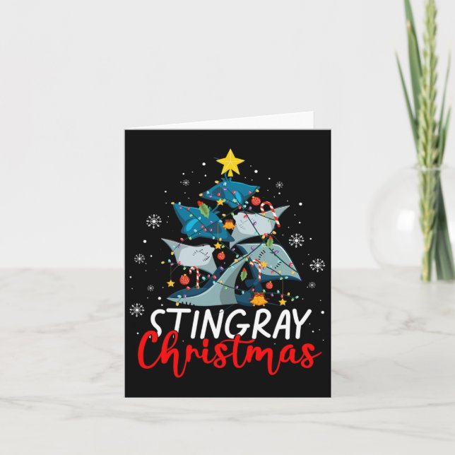 Niedlich Stingray Christmas Tree Pajama Matching C Karte (Vorderseite)