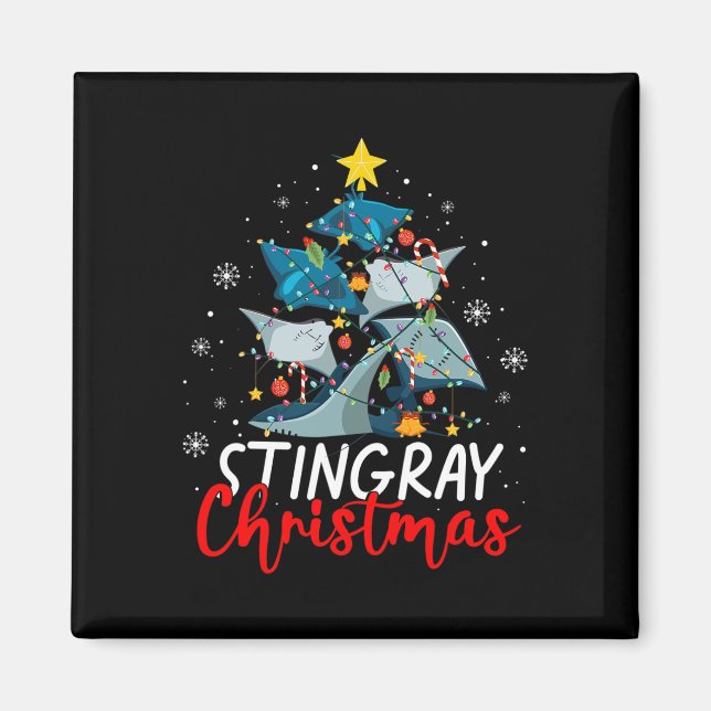Niedlich Stingray Christmas Tree Pajama Matching C Magnet (Vorne)