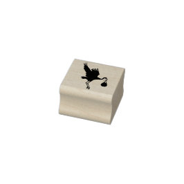 Niedlich Stork Bird Baby Shower Personal Stationer Gummistempel