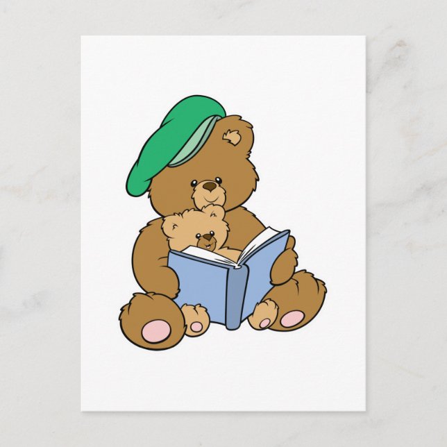 Niedlich Story Time Teddy Bärendesign Postkarte (Vorderseite)