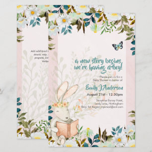 Niedlich Storytime Bunny baby Shower Gender Reveal