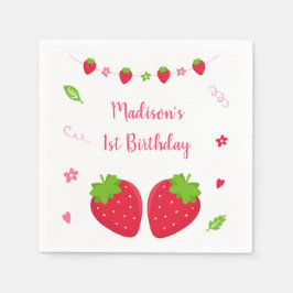 Niedlich Strawberry Berry Sweet Birthday Serviette
