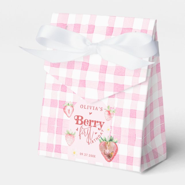 Niedlich Strawberry Daisy Berry First Foto Brithda Geschenkschachtel (Vorderseite)