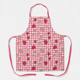 Niedlich Strawberry Kariert Gingham Gemustert Schürze