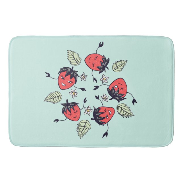 Niedlich Strawberry Kawaii Frucht Badematte (Vorderseite)