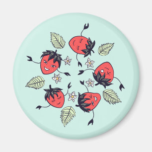 Niedlich Strawberry Kawaii Frucht Magnet