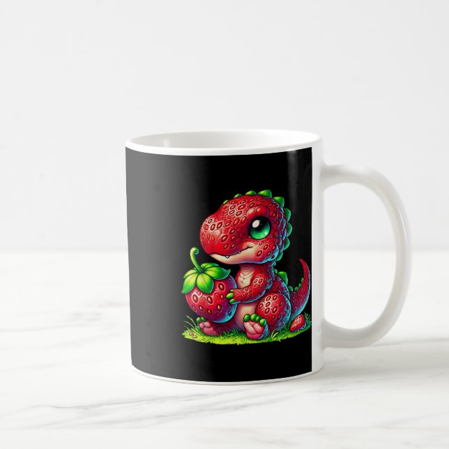 Niedlich Strawberry Summer Frucht Lover Dinosaur T Kaffeetasse (Rechts)