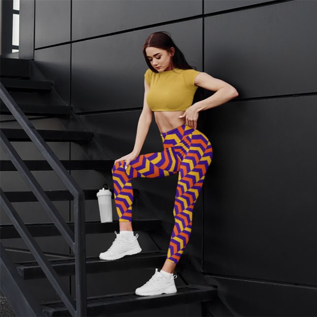 Niedlich Strip Zickzack Workout Leggings (Von Creator hochgeladen)