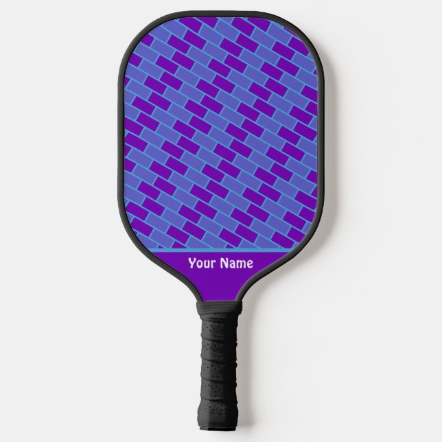 Niedlich Stripe Wavy Lines Blue Pickleball Paddle (Rückseite)