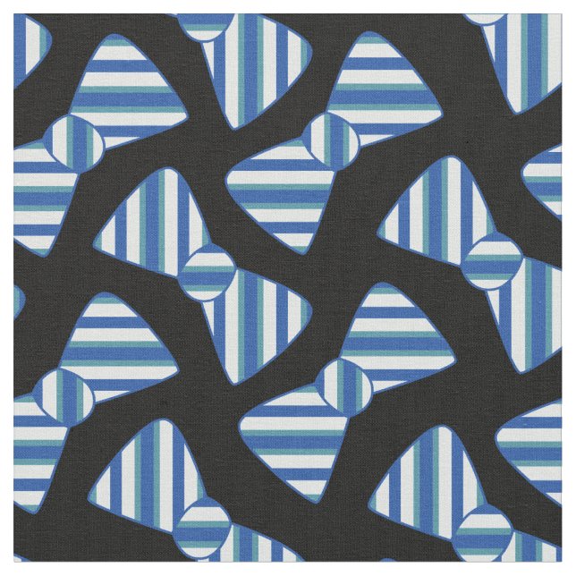 Niedlich Striped Bowties Blue Baby Boy Stoff (Nahaufnahme)