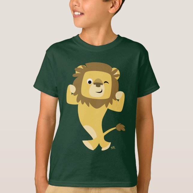 Niedlich Strong Cartoon Lion Children T - Shirts (Vorderseite)