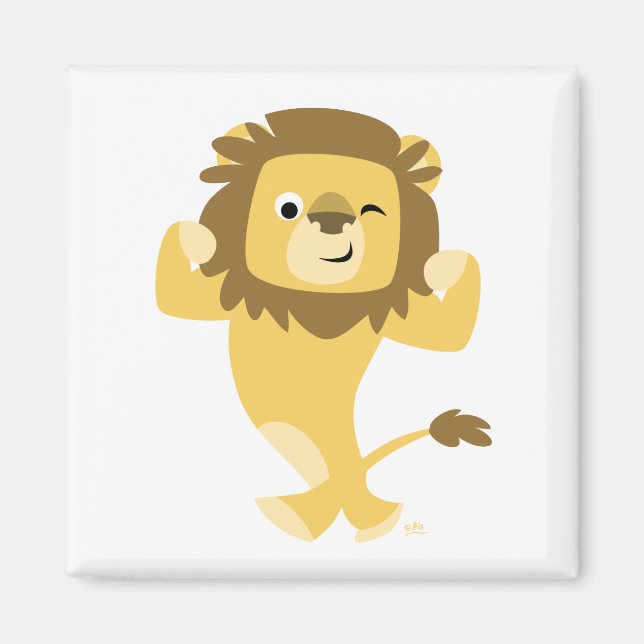 Niedlich Strong Cartoon Lion Magnet (Vorne)