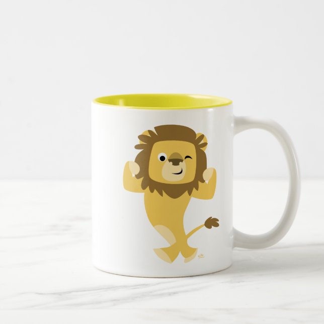 Niedlich Strong Cartoon Lion Tasse (Rechts)