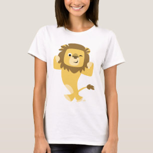 Niedlich Strong Cartoon Lion Women T - Shirt