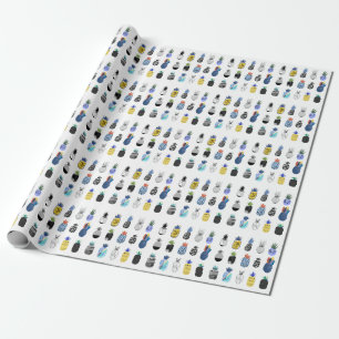 Niedlich strukturierte Ananas, Vintage Kollektion. Geschenkpapier