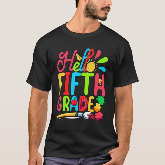 Niedlich Studentenlehrer Hallo 5. T-Shirt (Vorderseite)