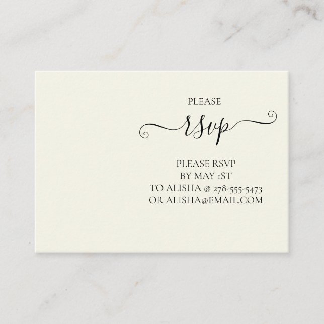 NIEDLICH STUFFENE RSVP-KARTE BEGLEITKARTE (Vorderseite)