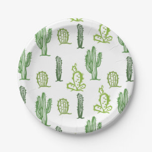 Niedlich Succulent Lovely Green Cactus Paper Telle Pappteller