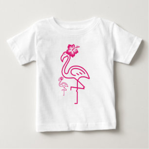 Niedlich Summer Girly Flamingo Baby T-shirt