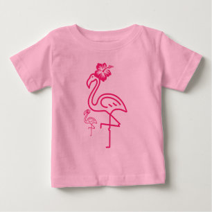 Niedlich Summer Girly Flamingo Baby T-shirt