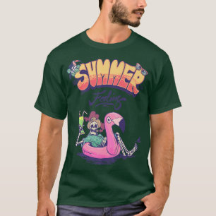 Niedlich Summer Vibes E Boy E Girl Skeleton Flamin T-Shirt