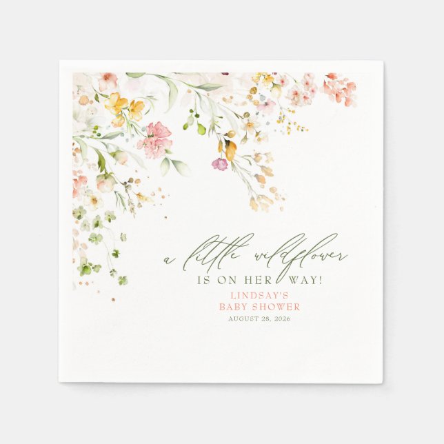 Niedlich Summer Wildblumen Kinderdusche Serviette (Vorderseite)