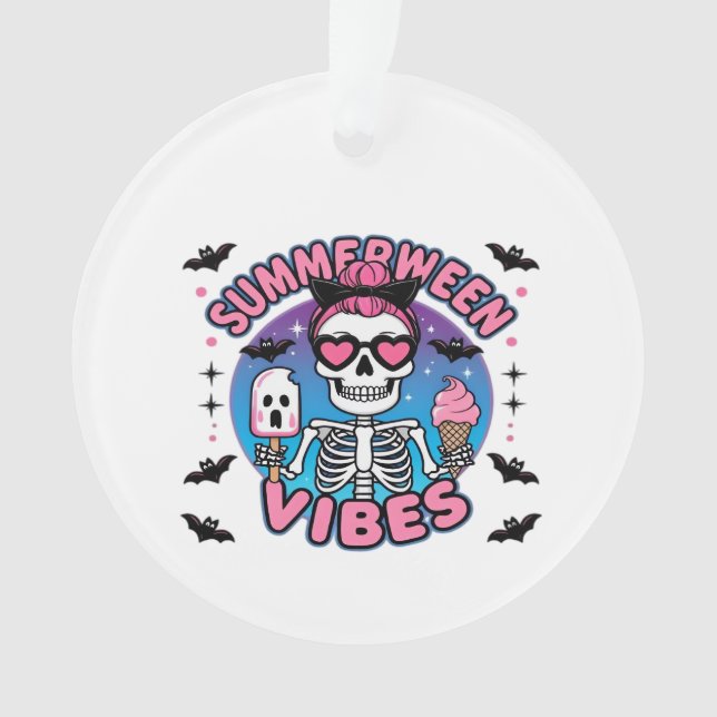 Niedlich Summerween Vibes Skeleton IceCream Summer Ornament (Vorderseite)