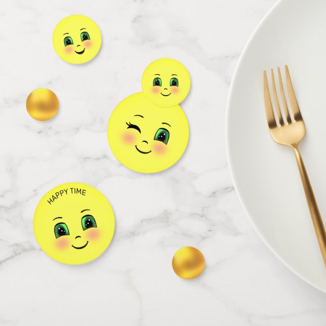 Niedlich Sun Happy Face Emojis Konfetti (Gruppe)