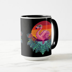 Niedlich Sunset PINK FLAMINGO Tasse