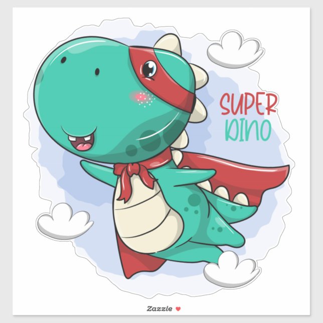 Niedlich Superdino Dinosaur Stickers Aufkleber (Blatt)