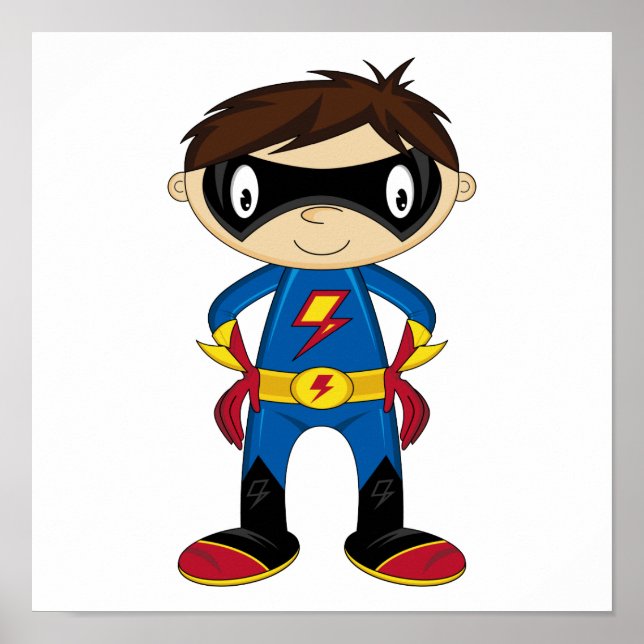 Niedlich Superhero Boy Poster (Vorne)