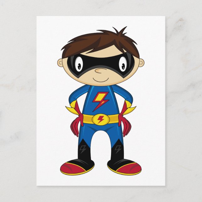 Niedlich Superhero Boy Postkarte (Vorderseite)