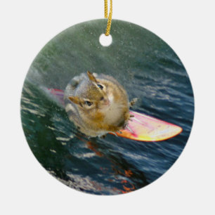 Niedlich Surfen Chipmunk Keramikornament