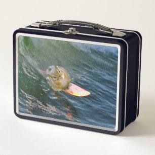 Niedlich Surfen Chipmunk Metall Brotdose