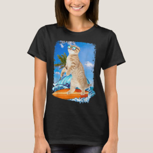 Niedlich Surfen Hawaiian Cat Lover Surfer Beach So T-Shirt