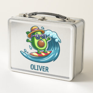 Niedlich Surfer Avocado trifft die Waves Personali Metall Brotdose