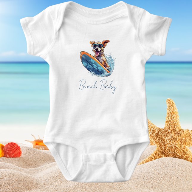 Niedlich Surfhund Funny Baby Boy Strampler (Von Creator hochgeladen)