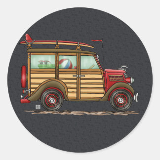 Niedlich Surfwoody Runder Aufkleber