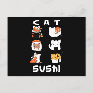 Niedlich Sushi Cat Japanisches Essen Postkarte