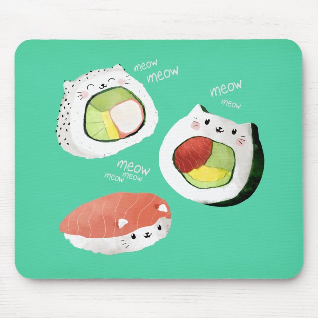 Niedlich Sushi Cat Mousepad (Vorne)