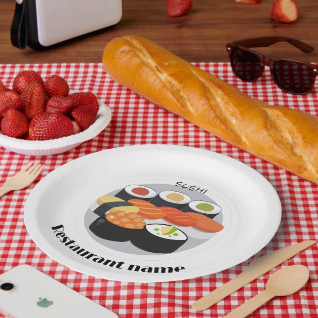 Niedlich Sushi Japan Lebensmittelgefälle Personali Pappteller (Picknick)